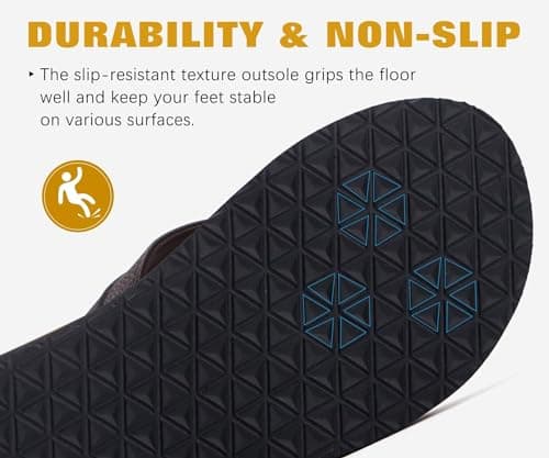 KuaiLu Mens Leather Flip Flops Arch Support Summer Beach Pool Water Thong Sandals Waterproof Essentials Walking Shoes Slip on Orthotic Casual Sport Cushioned Wide Slides Shower Slippers Khaki Size 11 — view 5