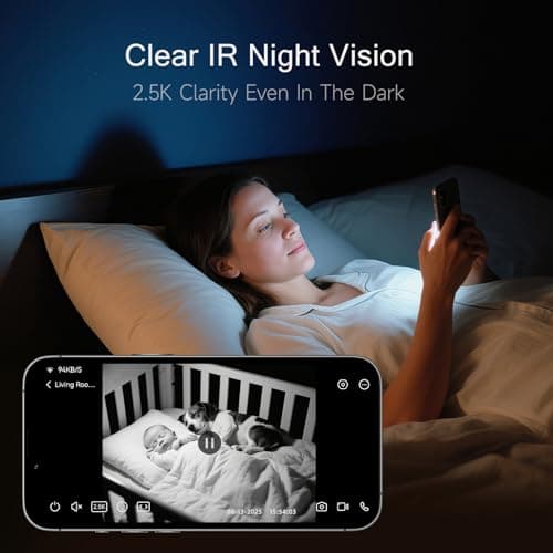 CINMOORE 2.5K Indoor Camera 4pack, Free AI Person/Pet/Cry Detection, 4MP Baby/Dog/Cat/Pet Camera with Phone App, Pan Tilt WiFi Cameras for Home Security, Night Vision, Full Duplex Audio — view 5