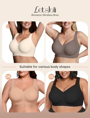 LetsJoli Jelly Bras for Women No Underwire Plus Size Push Up Supportive — view 5