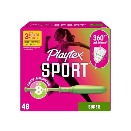 Playtex Sport Tampons, Super Absorbency, Pack of 48 Tampons