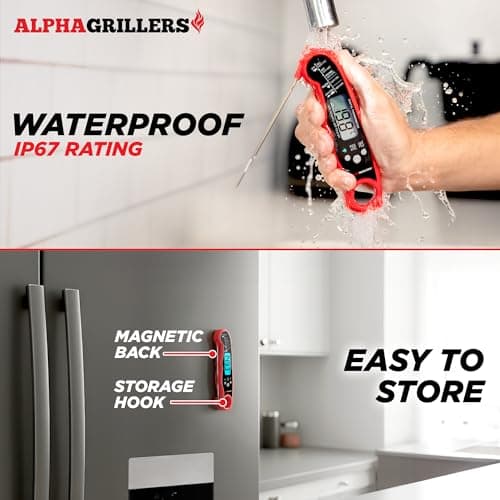 Alpha Grillers Meat Thermometer Digital – Instant Read Food Thermometer for Cooking & Grilling – Professional Kitchen Birthday Gifts for Men, Him, Dad, Husband, Boyfriend — view 4