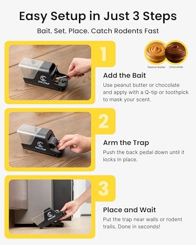 OWLTRA in-/Outdoor Safe Extra Large Plastic Tunnel Snap Rat Trap 2PCS, Instant Kill Rodent Snap Trap with Clear Tunnel Entry, Touch-Free Release, and Powerful Snap, Black — view 5