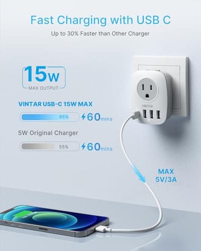 VINTAR 2 Pack Canada to UK Ireland Plug Adapter, Type G Travel Adapter — view 2