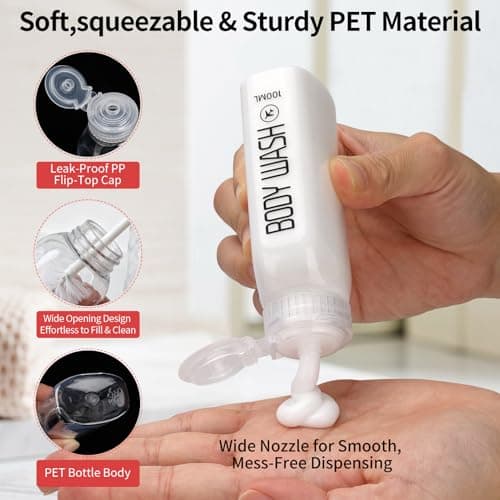 Cosywell 10PCS 100ml TSA Approved Clear Travel Bottles for Toiletries — view 3