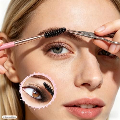 KINGMAS 3 Head Eyebrow Eyelash Shaper Comb Spoolie Brush Grooming Tool