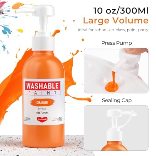Smallbudi 15 Colors Large Washable Paint Set for Kid, 10oz Bottle with Pump — view 2