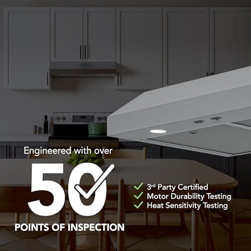 Broan-NuTone 30-Inch Stainless Steel Under Cabinet Range Hood- Trusted Quiet Power with 350 CFM, 1.5 Sones for Effective Everyday Kitchen Ventilation — view 3