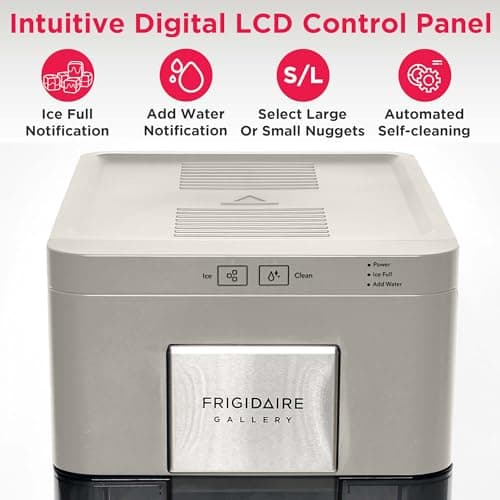 Frigidaire Nugget Ice Maker, Countertop Ice Machine with Transparent Window, Sonic Ice Maker with 44 lbs. Capacity, Auto Self Cleaning Ice Maker Machine, 2.0 Gen, Cream - 16.75D x 11.75W x 20.25H — view 3
