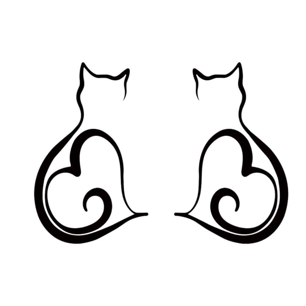 2 pegatinas de vinilo con forma de gato, 8 x 13 cm, diseño de corazón, para coche, camión, SUV, ventana, exterior, gatito, decoración de mascotas, #AZ89 (color blanco) — view 5