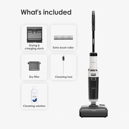 Tineco Floor ONE Stretch S6 Cordless Wet Dry Vacuum Cleaner, 180°Lay-Flat Smart Vacuum Mop, 40 Minutes Long Runtime 158℉ Flashdry Self-Cleaning, Dual-Sided Edge Cleaning Lightweight Floor Cleaner — view 8