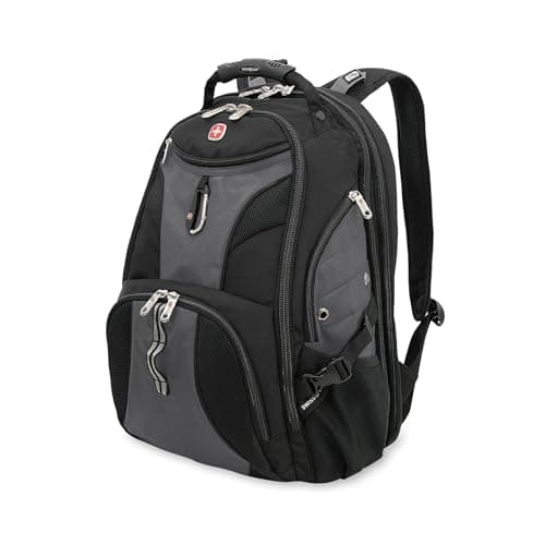 SWISSGEAR 1900 ScanSmart Laptop Backpack, Fits Most 17-Inch Laptops, TSA-Friendly Lay-Flat Design, RFID Protection, and Tablet Pocket, Black, 31L, 18.5-Inch