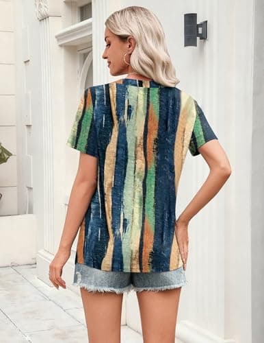Zeagoo Shirts for Women Short Sleeve Blouses 2026 Fashion Spring Summer Basic Clothes Business Work Tunic Top Multicolor 2XL — view 6