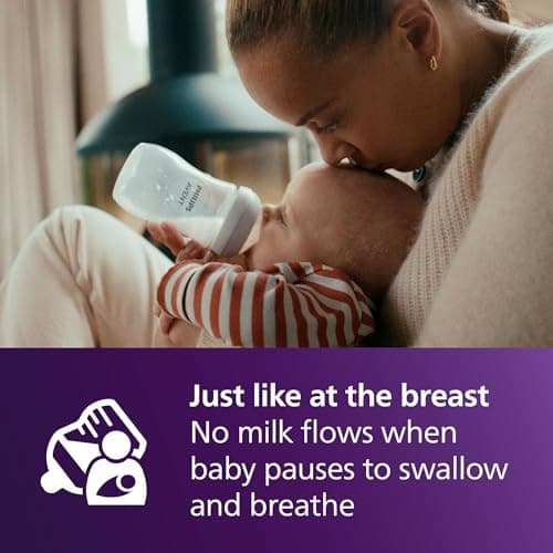 Philips Avent Natural Baby Bottles with Natural Response Nipples (Medium Flow, Flow 3), 9oz, 4-Pack, SCY903/04 — view 3