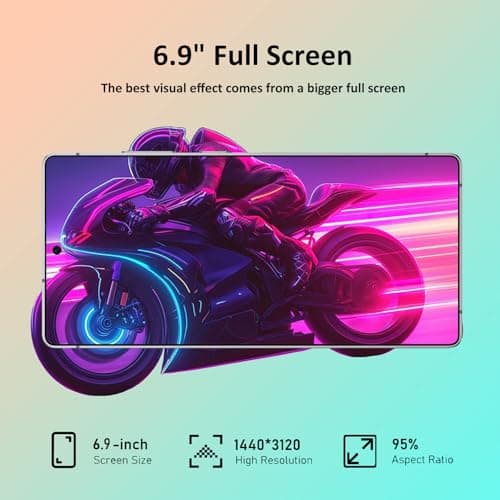 luckeu C26 Ultra Unlocked Phone 8GB+256GB Android 15 8000mAh Battery Black — view 3