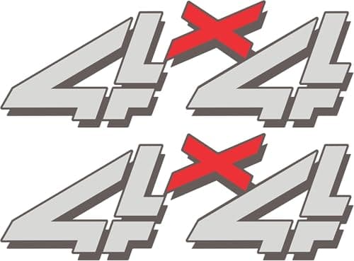 GOLD HOOK 4x4 Decals for Trucks, Metallic Gray, Set of 2