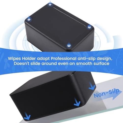 Lijroavy Baby Wipes Dispenser & Wipes Holder - Non-Slip Refillable Baby Wipes Container with Sealing Lid, Keeps Wipes Fresh, Portable Wipes Case for Travel & Home (Black) — view 4