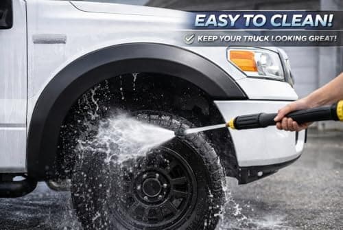 Fender Flares for Dodge Ram 1500 2009-2018 &1500 Classic 2019-2024 Accessories, Front and Rear Wheel Cover. Black Factory Style Protection Fender Flares, 4PCS — view 6