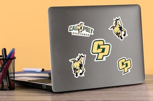 California Polytechnic State University Spirit Logos 50ct Vinyl Large Deluxe Stickers Variety Pack - Laptop, Water Bottle, Scrapbooking, Tablet, Skateboard, Indoor/Outdoor — view 2