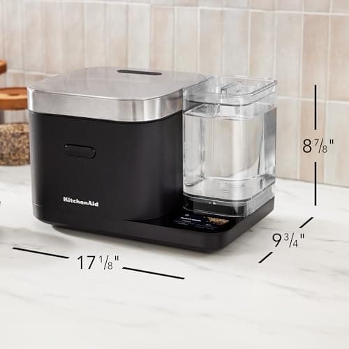 KitchenAid Grain and Rice Cooker 8 Cup with Automatically Sensing Integrated Scale + Water Tank, KGC3155, Black Matte — view 6