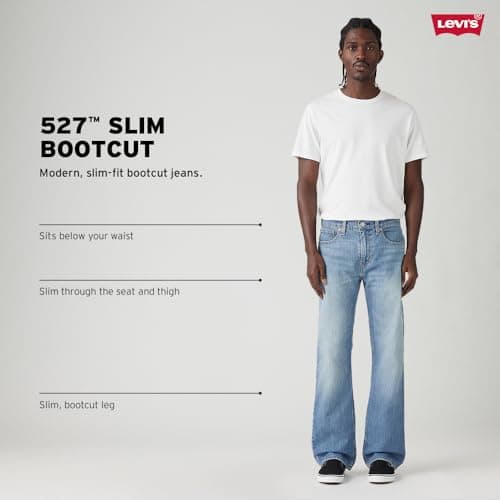 Levi's Men's 527 Slim Bootcut Fit Jeans, Here We Stop-Light Indigo, 32W x 32L — view 4