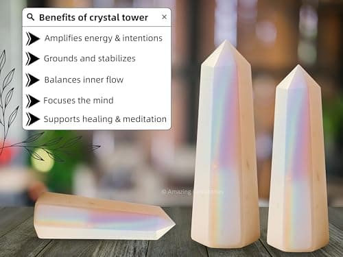 Amazing Gemstone Angel Aura Quartz Crystal Towers ~ Natural Healing Crystal Point Obelisk for Reiki Healing and Crystal Grid (3" to 4" INCH) — view 5