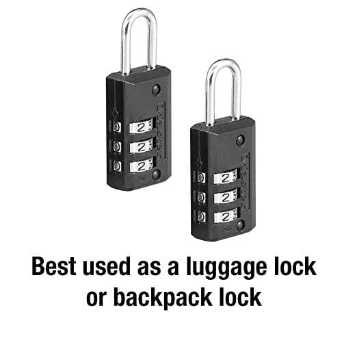 Master Lock Black Set Your Own Combination Luggage Lock, Custom Combo Suitcase Padlock for Travel Bags or Backpacks, 2 Pack, 646T — view 2