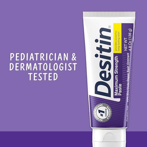 Desitin Maximum Strength Paste, 40% Zinc Oxide Paste, Diaper Rash Healing Ointment for Immediate Relief, Dermatologist Pediatrician Tested, Helps Heal Diaper Rash, Protects Up to 12 Hours, 4.8 Oz Tube — view 5