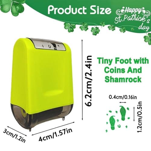 St. Patricks Day Leprechaun Footprints Stamp Leprechaun Trap DIY Craft Decorations Tiny Mini Feet Small Coins Shamrocks Irish Elf Saint Paddy Patty's Accessories Decals Gifts Party Favors