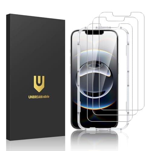 UNBREAKcable 3-Pack Screen Protector for iPhone 16e, Double Shatterproof Tempered Glass [Easy Installation Frame] [9H Hardness] [99.99% HD Clear] [Case Friendly] for iPhone 6.1 inch