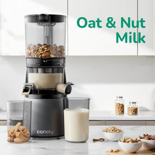 Canoly C16 Cold Press Juicer, 6" Extra Wide Feed Chute, 3-IN-1 Strainers (Juice & Sorbet & Nut Milk), Powerful AC Brushless Motor, Self Precut System, Juicer Machines with BPA-Free (Space Gray) — view 7