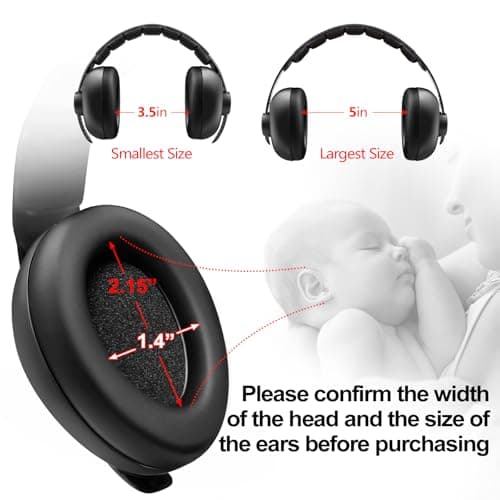 BBTKCARE Baby Headphones Noise Cancelling Headphones for Babies for 3 Months to 3 Years (Black) — view 4