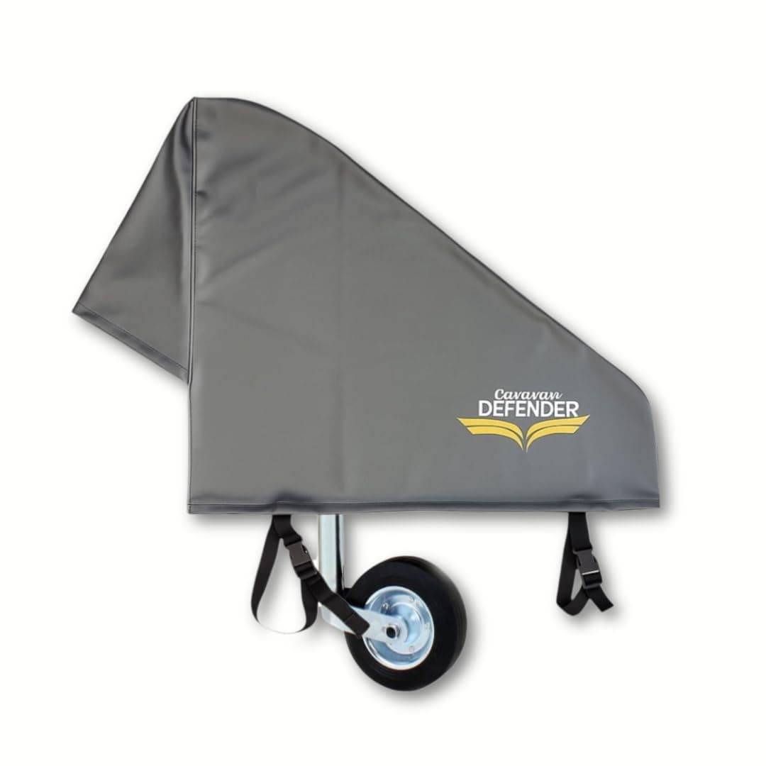 Caravan Defender Tow Hitch Cover | Universal Waterproof Trailer Hitch Protector with Straps – Towing Accessory for Caravans and Trailers (Dark/Silver Trim) — view 10