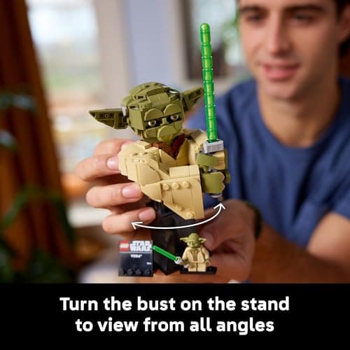 LEGO Star Wars: Attack of the Clones Yoda Bust with Lightsaber - Collectible Building Set for Adults, Ages 18+ - Star Wars Gift for Men & Women - Bedroom or Shelf Decor - 75438 — view 5