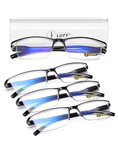 LUFF 4Pcs Anti-Blue-ray Reading Glasses Portable Ultra-Light Readers for Unisex