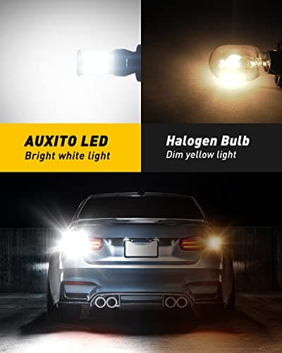 AUXITO 912 921 LED Bulb for Backup Light Reverse Lights High Power 2835 15-SMD Chipsets Error Free T15 906 922 W16W Bulbs, 6000K White, Exterior Light Bulbs (Upgraded, Pack of 2) — view 2