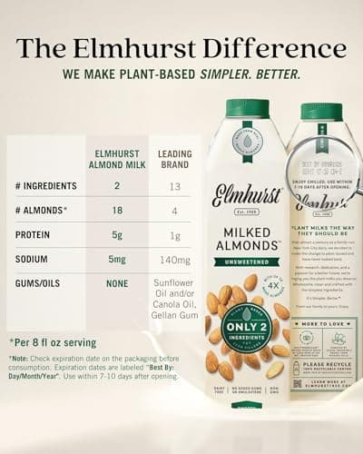 Elmhurst Unsweetened Almond Milk 6x946 ML — view 4