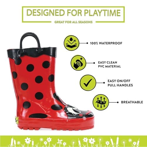 Western Chief girls Western Chief Kids Ladybug Rain boots, Lucy the Ladybu, 10 Toddler US — view 3