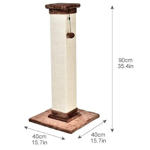 Amazon Basics Cat Scratcher - Indoor Classic Single Cat & Kittens Scratching Post with Sisal Rope, Large (35.4"H) - Brown — view 4