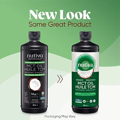 Nutiva Organic MCT Oil, Unflavored, 946 mL | Organic, Non-GMO, Non-BPA | Vegan, Gluten-Free, Keto & Paleo | 14g MCT per Serving & Neutral Flavor for Energy Boost to Coffee, Shakes and Salads — view 2