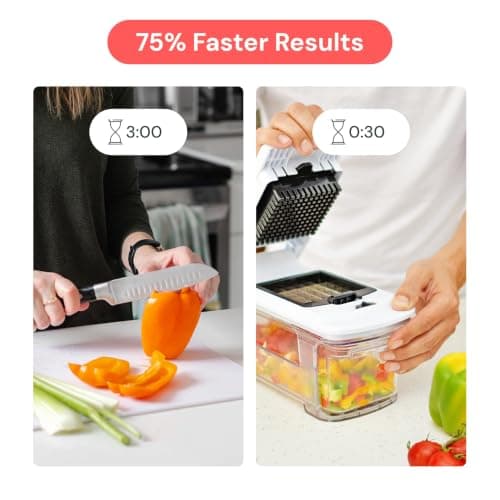 Fullstar Vegetable Chopper & Mandoline Slicer - Julienne Cutter Dicer Grater for Food Veggie Onion Cucumber Tomato Salad Potato Cheese - Kitchen Essentials & Gadgets (PRO XL 6-in-1, Black) — view 2
