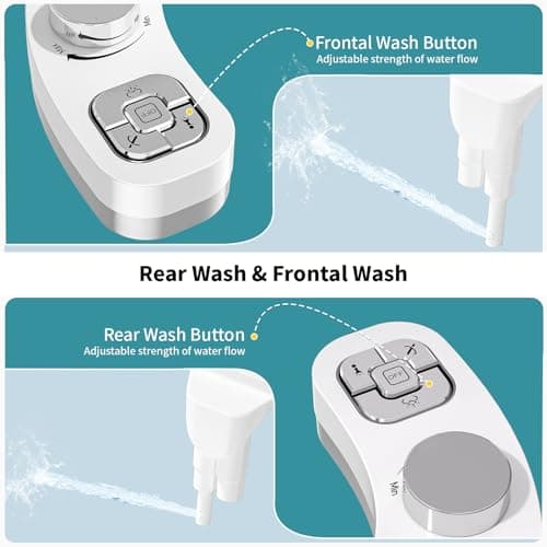PIKETS Bidet Attachment Bidet Insert for Toilet Toilet Seat Bidet Attachment Water Pressure Control Double Nozzle and Self-Cleaning Function Classic Bidet Full Set