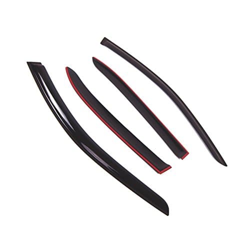 Tuningpros WD2-720 Dark Smoke 4 Pcs Set Window Visor (Outside Mount) Deflector Rain Guard Compatible with 2010-2014 Mercedes-Benz E350 E550 E63