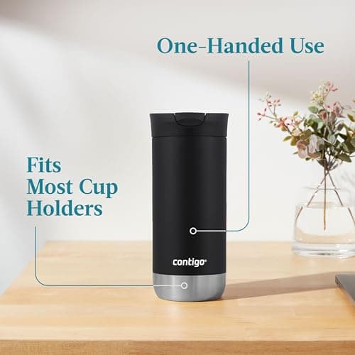 Contigo Huron 2.0 Stainless Steel Travel Mug with Leak-Proof SnapSeal Lid, Vacuum-Insulated Tumbler for Coffee and Tea, Licorice, 16 oz (473 mL) — view 3
