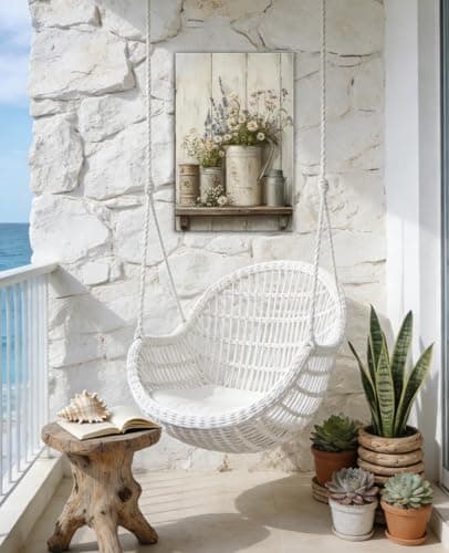 Vertical Rustic Farmhouse Floral Canvas Wall Art Neutral Wildflower Picture Prints for Kitchen Living Room Decor(FLOW-1,12"x18") — view 2
