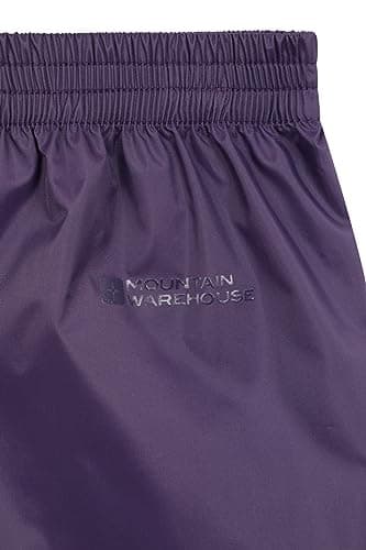 Mountain Warehouse Pakka Kids Waterproof Rain Pants - Splash Pants, Overtrousers, Boys & Girls Purple Kids 9-10 Yrs (128-140 cm) — view 5