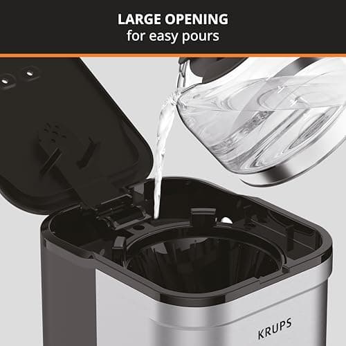KRUPS Simply Brew Compact 5 Cup Coffee Maker: Stainless Steel Design, Pause & Brew, Keep Warm, Reusable Filter, Drip-Free Carafe — view 3