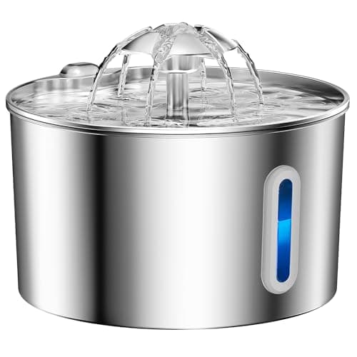 Cat Water Fountain Stainless Steel - 74oz/2.2L Automatic Large Pet Watering Bowl Dispenser for Indoor Dogs - Drinking Fountains with 3 Filter, Gifts for Cats and Kitty - Dog Waterer Bowls No Spill — view 8