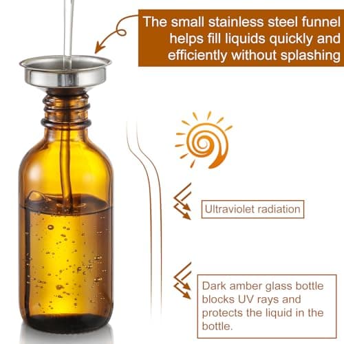 4 Pack 1 oz Glass Dropper Bottles with Measured Dropper - 30ml Dark Amber Tincture Bottles with Graduated Calibrated Glass Eye Droppers (1ml) for Essential Oils, Liquids - Leakproof Travel Bottles — view 4