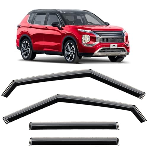 Voron Glass in-Channel Extra Durable Rain Guards for Mitsubishi Outlander 2022-2026, Window Deflectors, Vent Window Visors, 4 Pieces - 200657