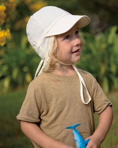 FURTALK Baby Sun Hat with Neck Flap UPF 50+ Adjustable Baby Boys Girls Summer Beach Hat for Traveling Swim Hat Beige — view 6